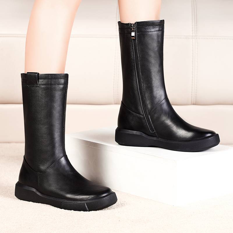 Power Foot Women's Shoes Leather Martin Boots Female Leisure Boots Boots Women Boots Spring and Autumn Single Boots Boots Firedown