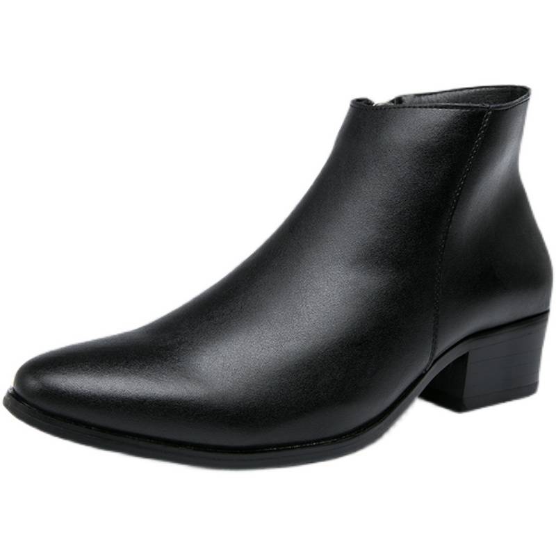 Winter Martin boots men's boots Chelsea boots increase Korean version of British hairstyle high -top leather shoes pointed boots