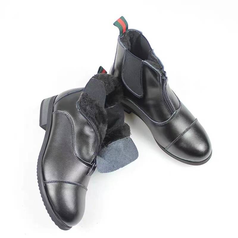 Winter velvet warm cotton boots equestrian boots short boots, leather boots, children's adult equestrian boots