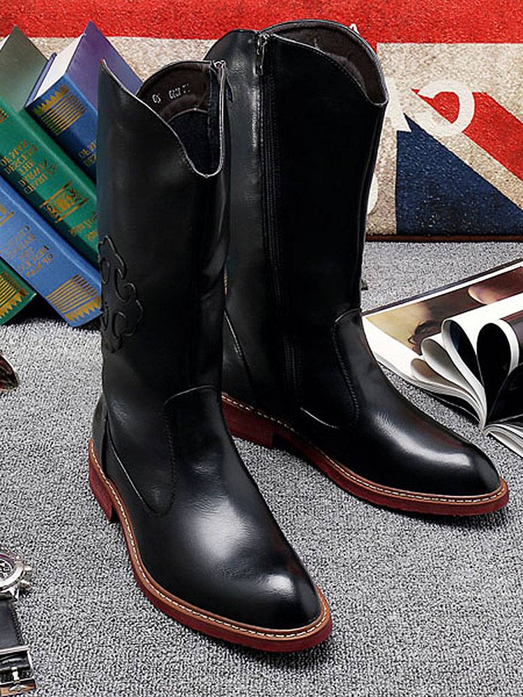 Spring Martin boots men's boots Korean version of high -pocket ride boots big yellow men's leather boots men's shoes men's height leather boots