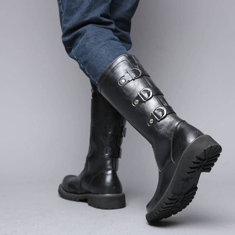 In the middle of autumn boots, boots, boots, zipper boots, horses boots, high boots, gang high -top boots Martin boots men
