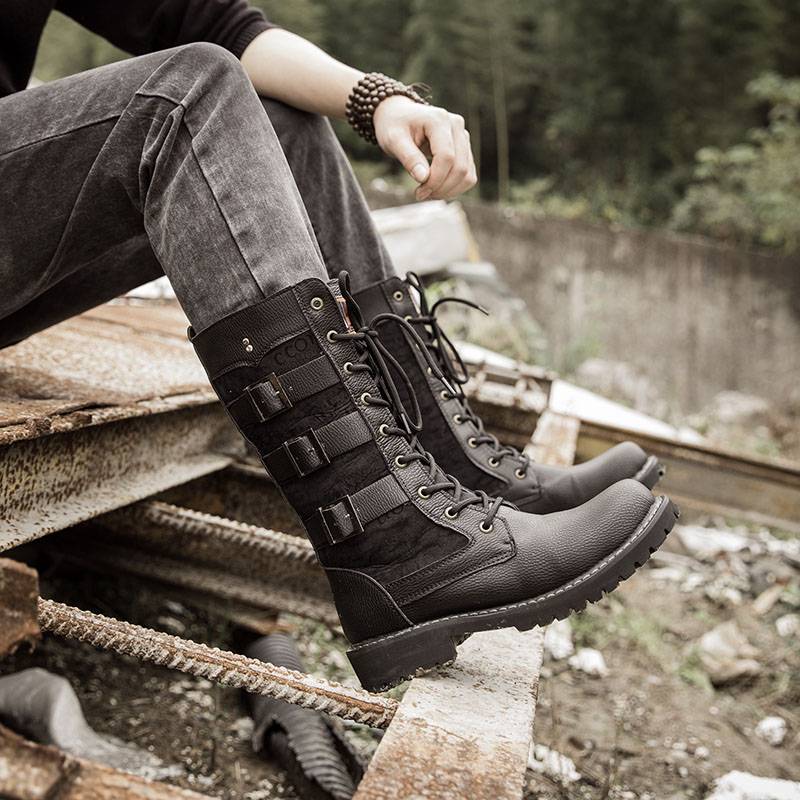 In the middle of autumn boots, boots, boots, zipper boots, horses boots, high boots, gang high -top boots Martin boots men