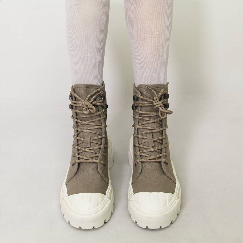 Original single 2023 Spring and Autumn New Women's Army Khaki high -top leisure shoes Martin boots