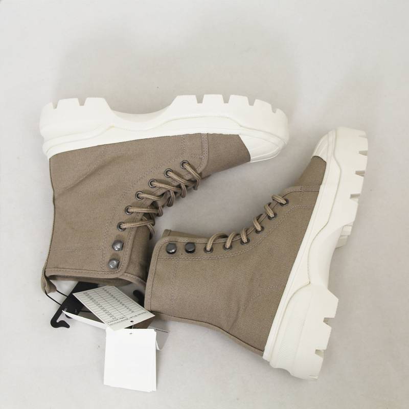 Original single 2023 Spring and Autumn New Women's Army Khaki high -top leisure shoes Martin boots