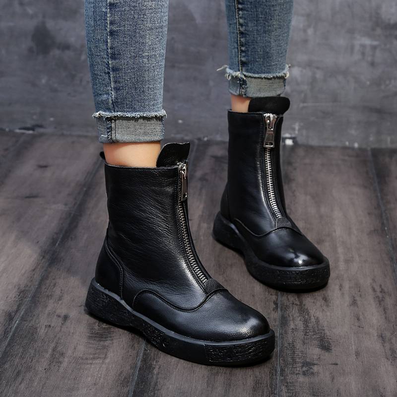 Horse Boots Girl, 2020, Martin Boots Long, Bull-Skin-Skin Boots All-Cow Boots Europe Station