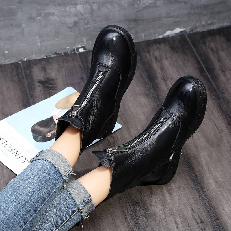 Horse Boots Girl, 2020, Martin Boots Long, Bull-Skin-Skin Boots All-Cow Boots Europe Station