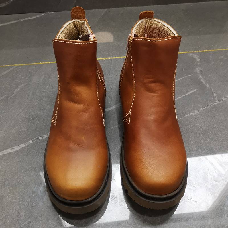 Head layer Cowhide Martin Boots Women's Zipper Short Boots Terminal Boots Men's motorcycle boots trendy horse boots denim boots