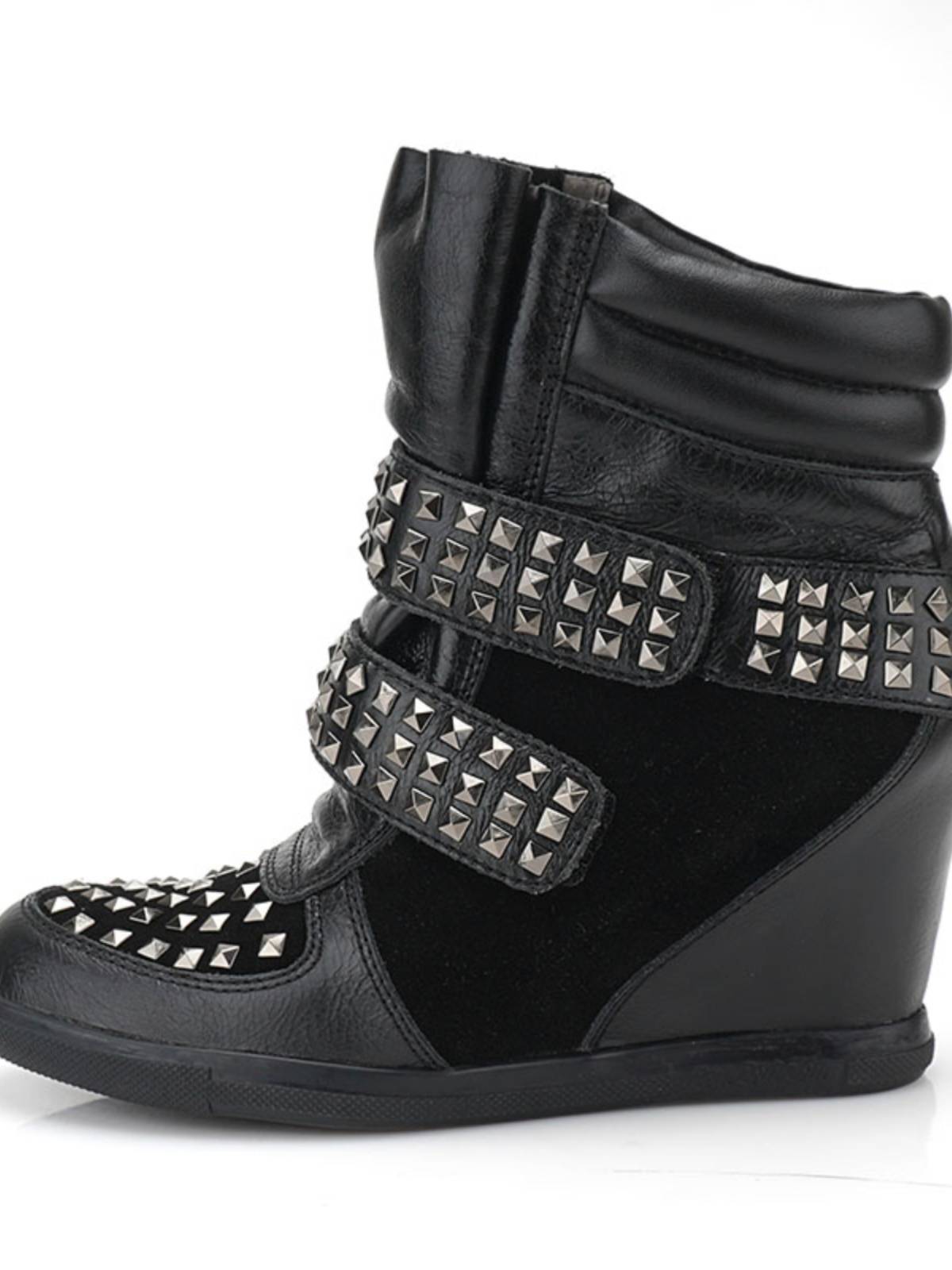 Cowhide 36-39 Sasha Su Autumn and Winter New Product Punk Stepplasia Rivet Pleuel and Zipper Shooting Women Inner Improving Women