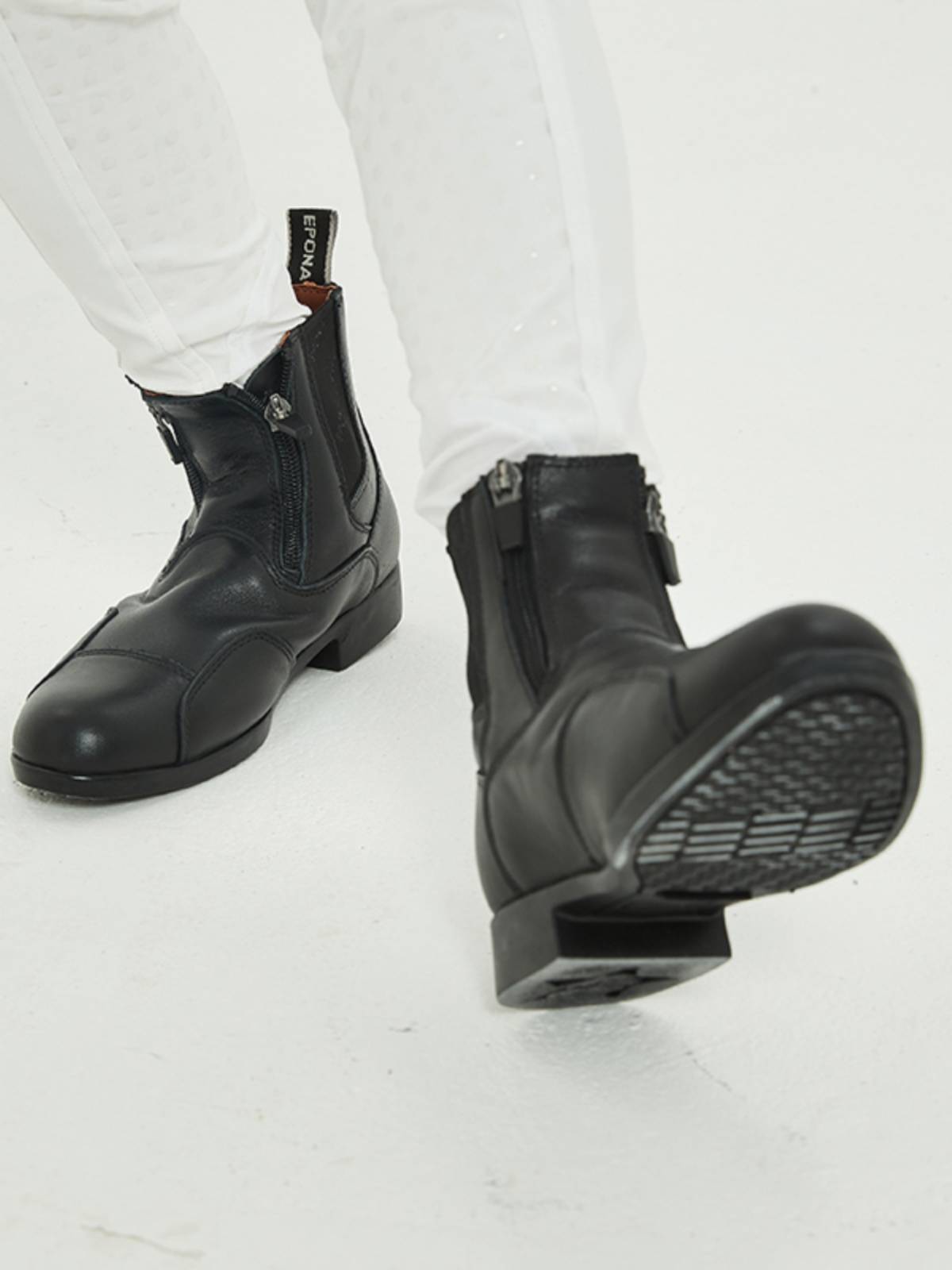 EPONA double zipper cowhide boots children's horse boots, equestrian sports knight boots, men's and women's same short leather boots