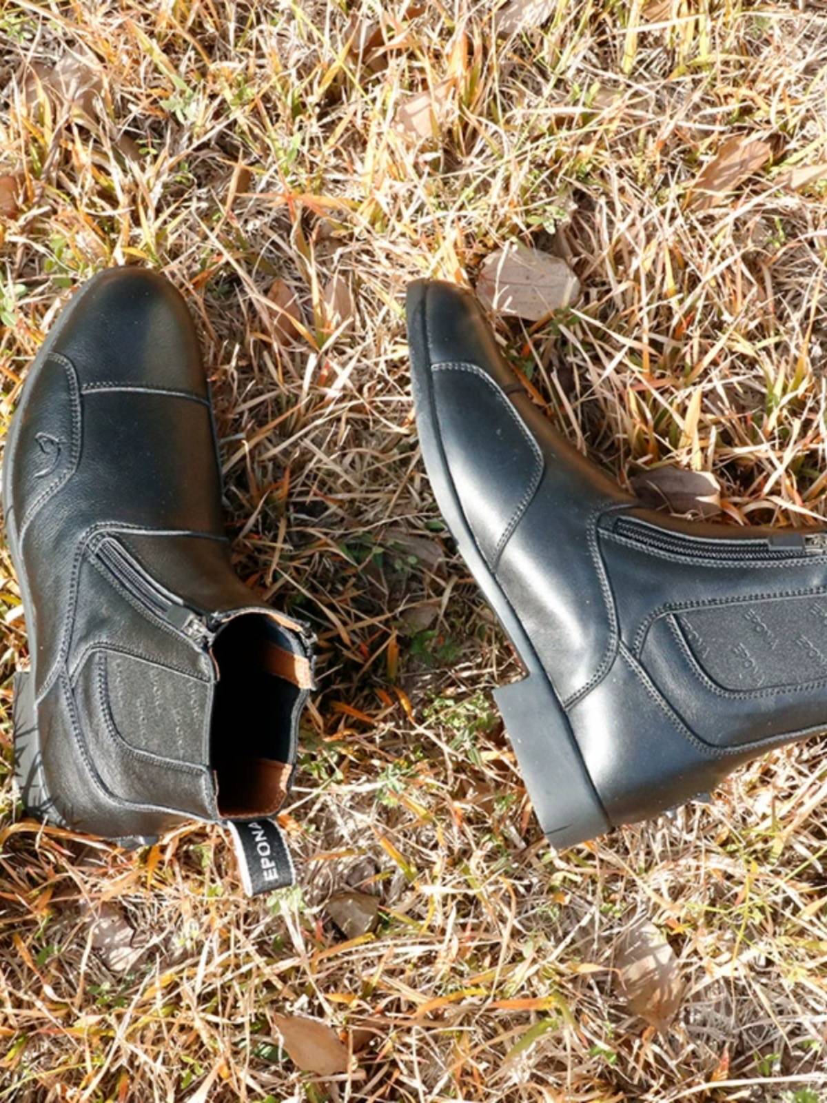EPONA double zipper cowhide boots children's horse boots, equestrian sports knight boots, men's and women's same short leather boots