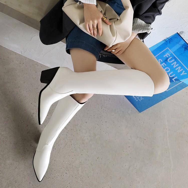 2020 Western denim boots high tube long boots female autumn and winter, but knee thin version large -size horse boots back zipper