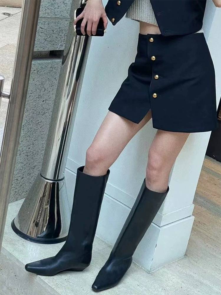 Cowhide version ~ Fat MM Black Boots Knight Boots 2023 New Polarot, Kneeling High Boots Ugly Boots