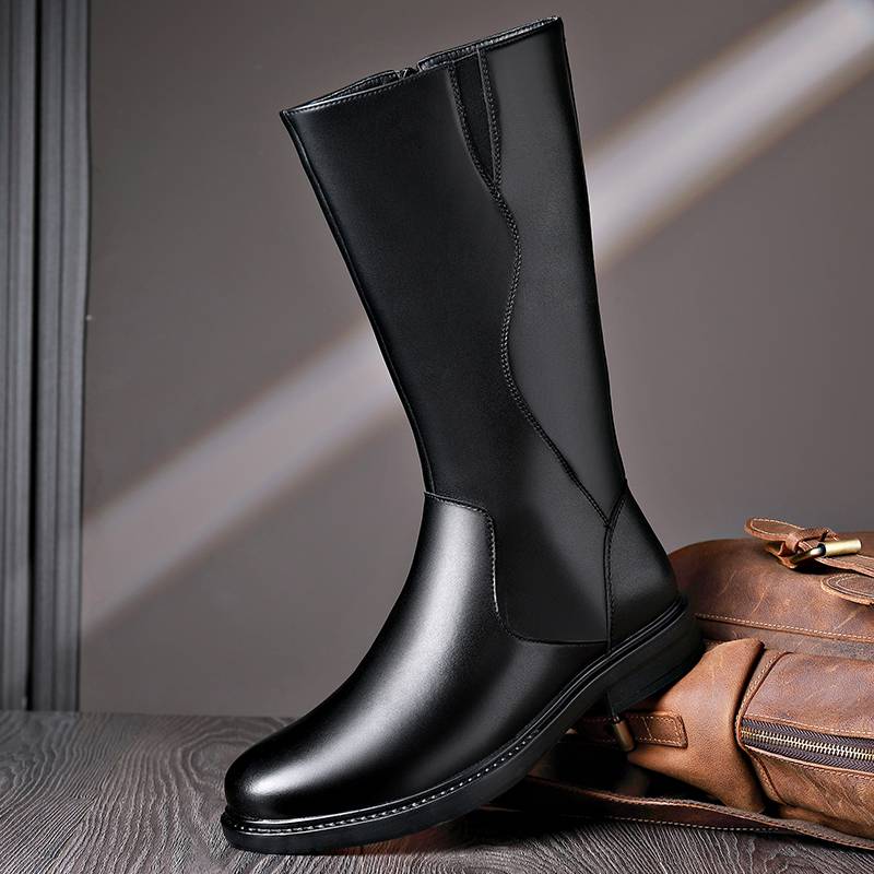 Autumn and winter new high boots men's British Martin Martin boots men's boots leather long tube ritual boots leather boots, denim, denim