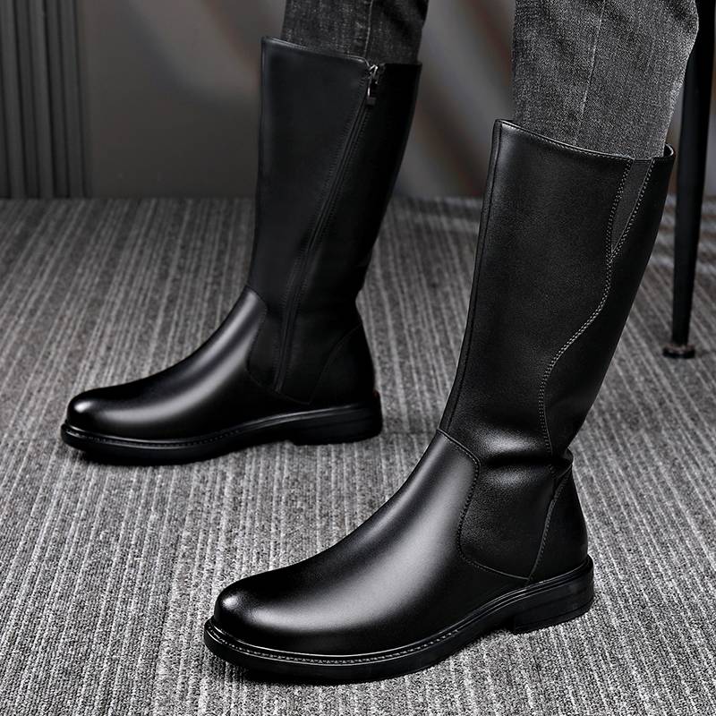 Autumn and winter new high boots men's British Martin Martin boots men's boots leather long tube ritual boots leather boots, denim, denim