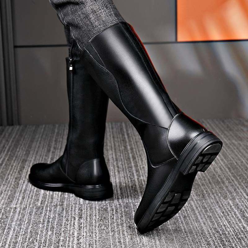 Autumn and winter new high boots men's British Martin Martin boots men's boots leather long tube ritual boots leather boots, denim, denim