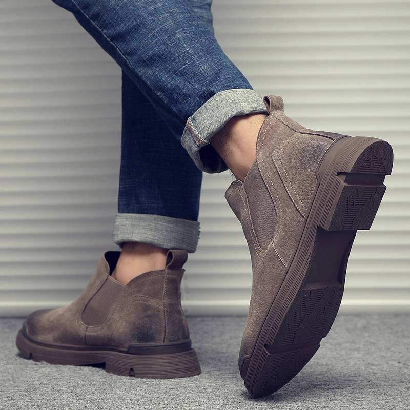 Chelsea boots men's summer breathable gangspot boots British style high -top workers trendy wild Martin boots