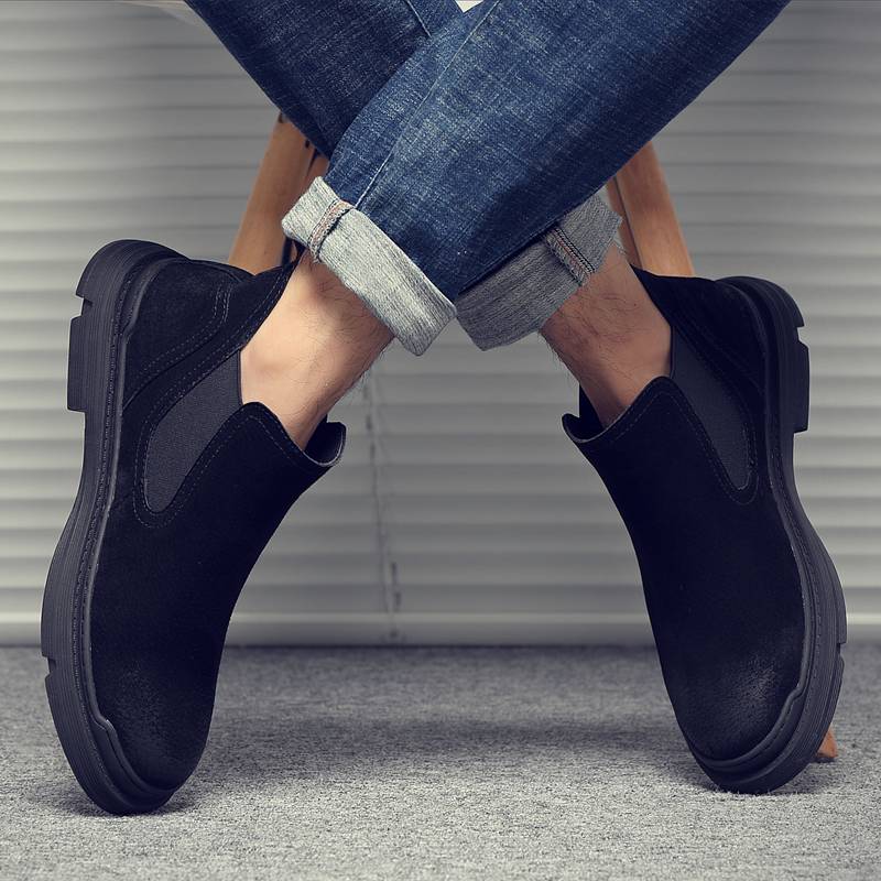 Chelsea boots men's summer breathable gangspot boots British style high -top workers trendy wild Martin boots