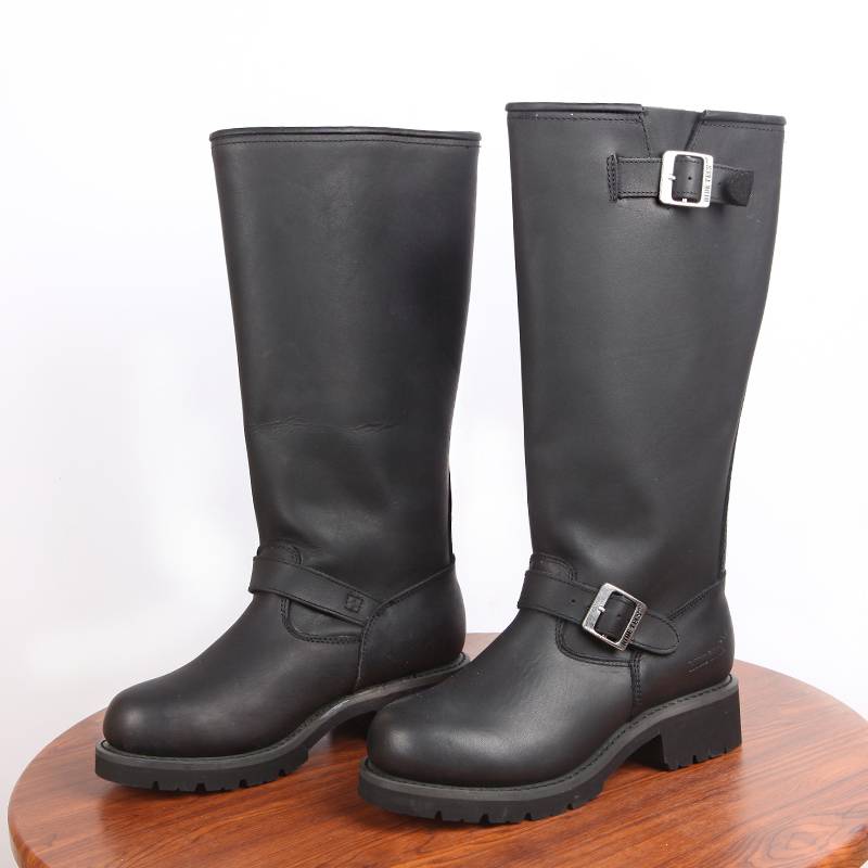 American retro round head over -the -knee high boots male engineer boot boots autumn and winter motorcycle boots riding boots boots leather boots
