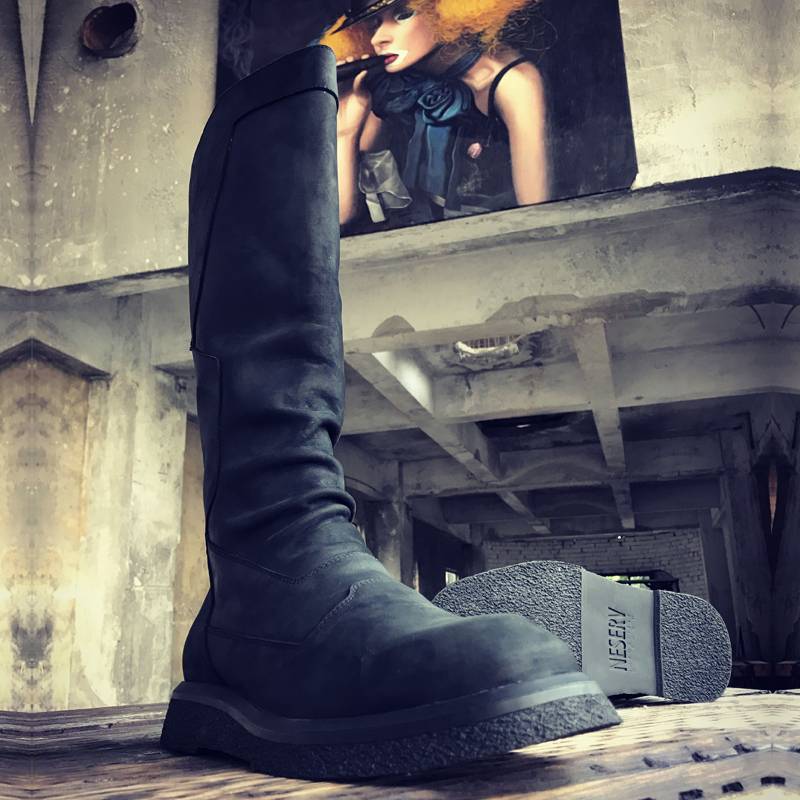 Naose Dark Horse Boots Male Long Boots over the knee Martin Boot Boots Boots High Pills Skin Skin Male Boots Equestrian Riding Boots
