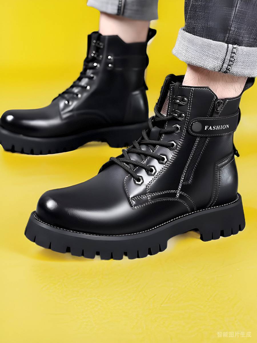3513 cruiser army hook cotton shoes male leather pure wool high -top special soldiers winter warm cotton boots increase men's boots