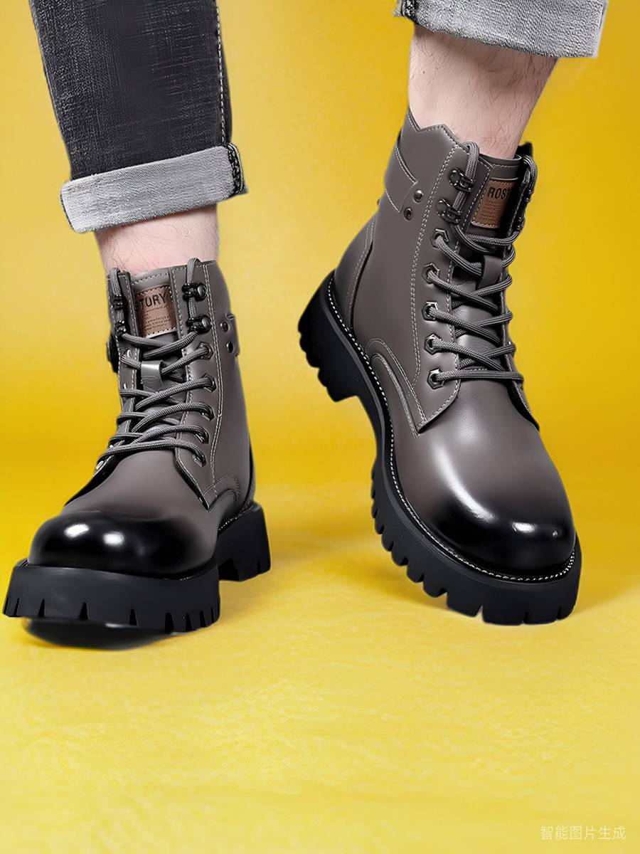 3513 cruiser army hook cotton shoes male leather pure wool high -top special soldiers winter warm cotton boots increase men's boots