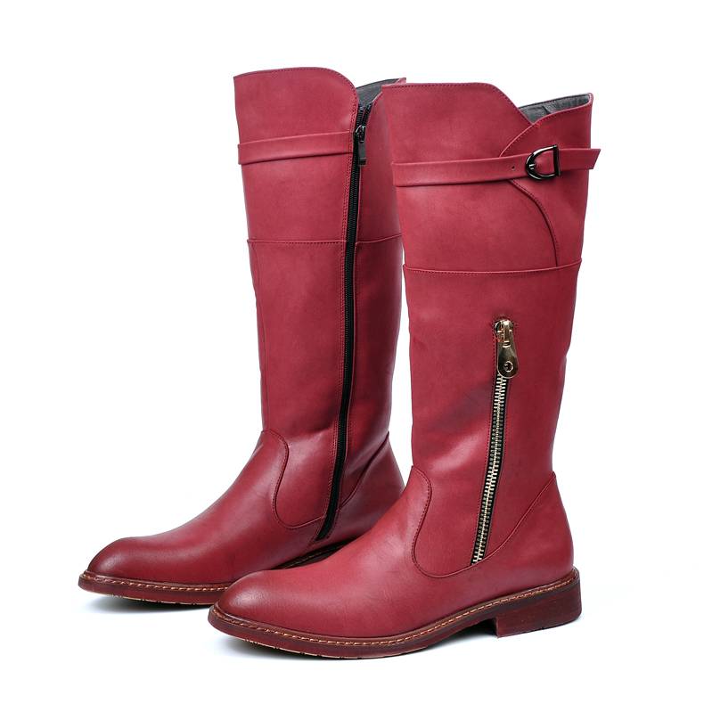 Winter new men's boots men's leather boots zipper high boots performance Knight workers Martin boots British trendy boots