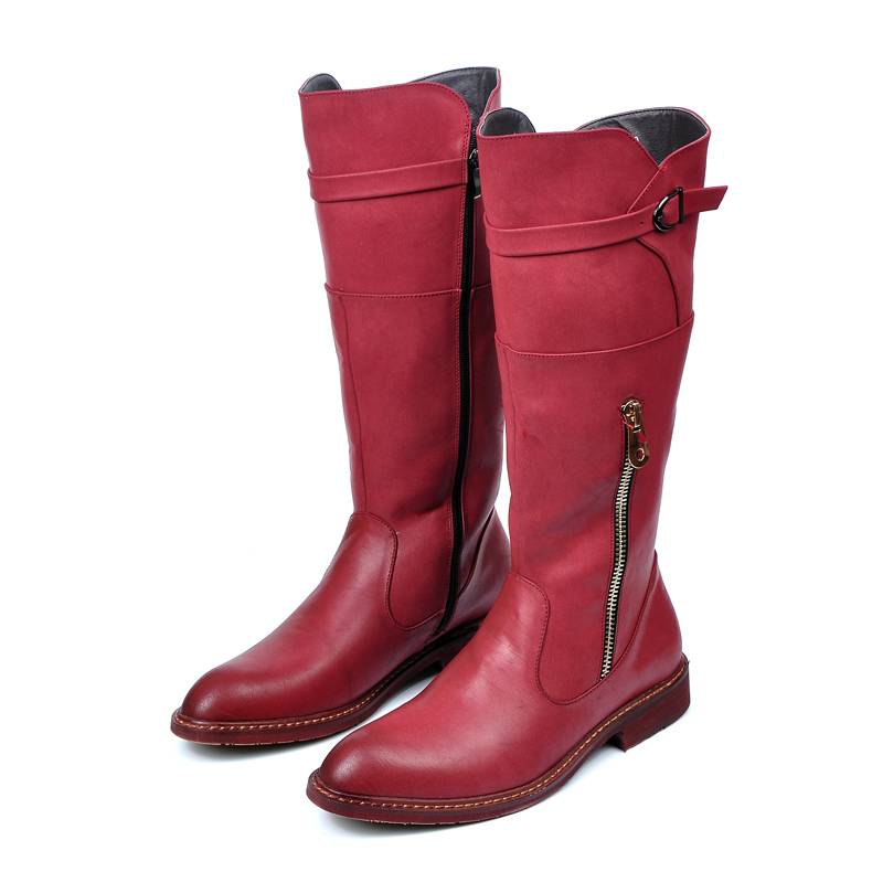 Winter new men's boots men's leather boots zipper high boots performance Knight workers Martin boots British trendy boots