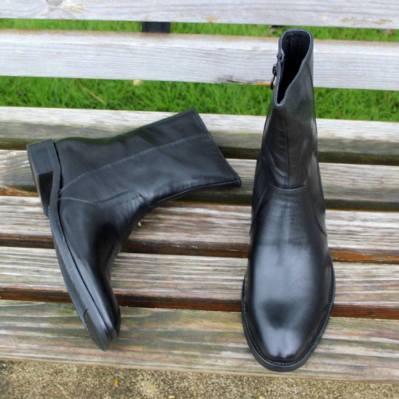 British Chinese boots men's handsome leather boots horse boots head layer cowhide zipper boots leather high tube zipper winter boots men