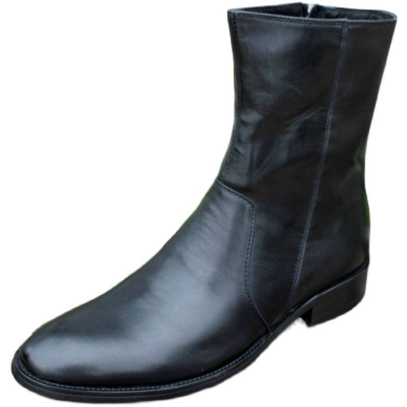 British Chinese boots men's handsome leather boots horse boots head layer cowhide zipper boots leather high tube zipper winter boots men