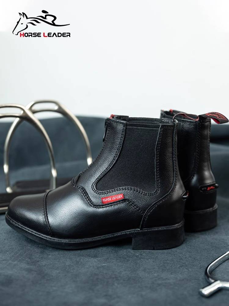 HorseLeader Equestrian boots Spring and autumn wear -resistant and breathable children's riding boots female cowhide men and women knight equipment
