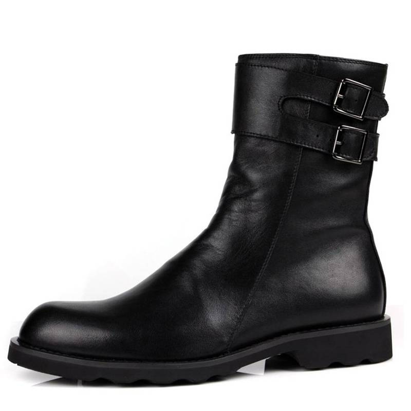Trendy fashion men's high -top shoes Martin boots men's middle high leather boots, leisure leisure high -top boots genuine
