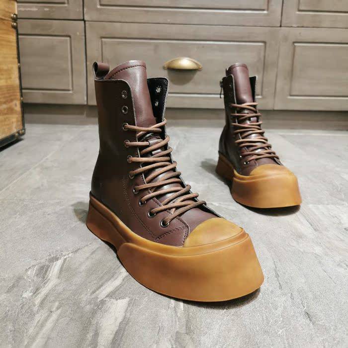 Martin's Boots Female Handicrafted Bullskin Ducts, Short Boots Highs, Single Boots