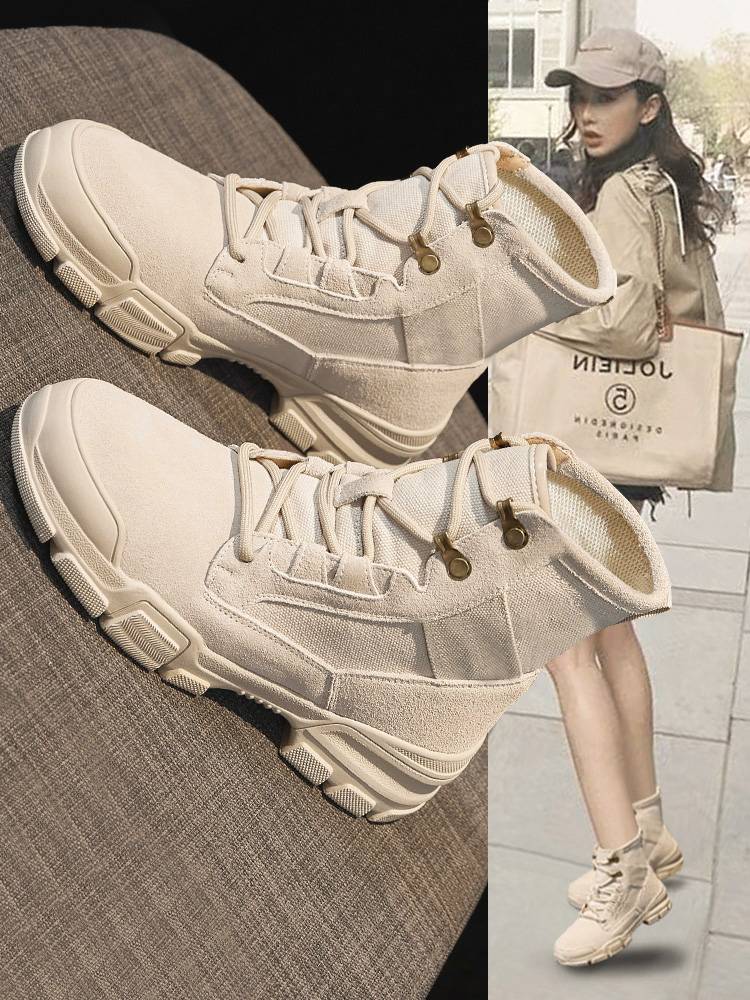 Canvas thick Martin boots female summer thin 2024 new British style leather climbing desert boots children boots