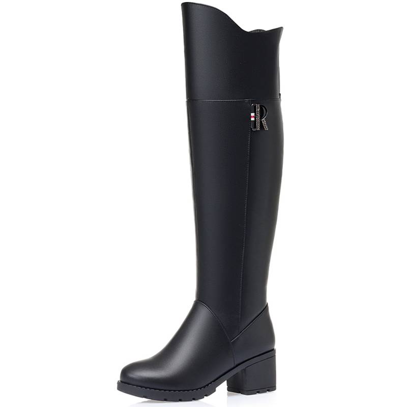 Folk Wool Boots Women's Long Tube Cotton Boots Children Winter Boots Passing Kee Boots Women High Heel Large size women's boots