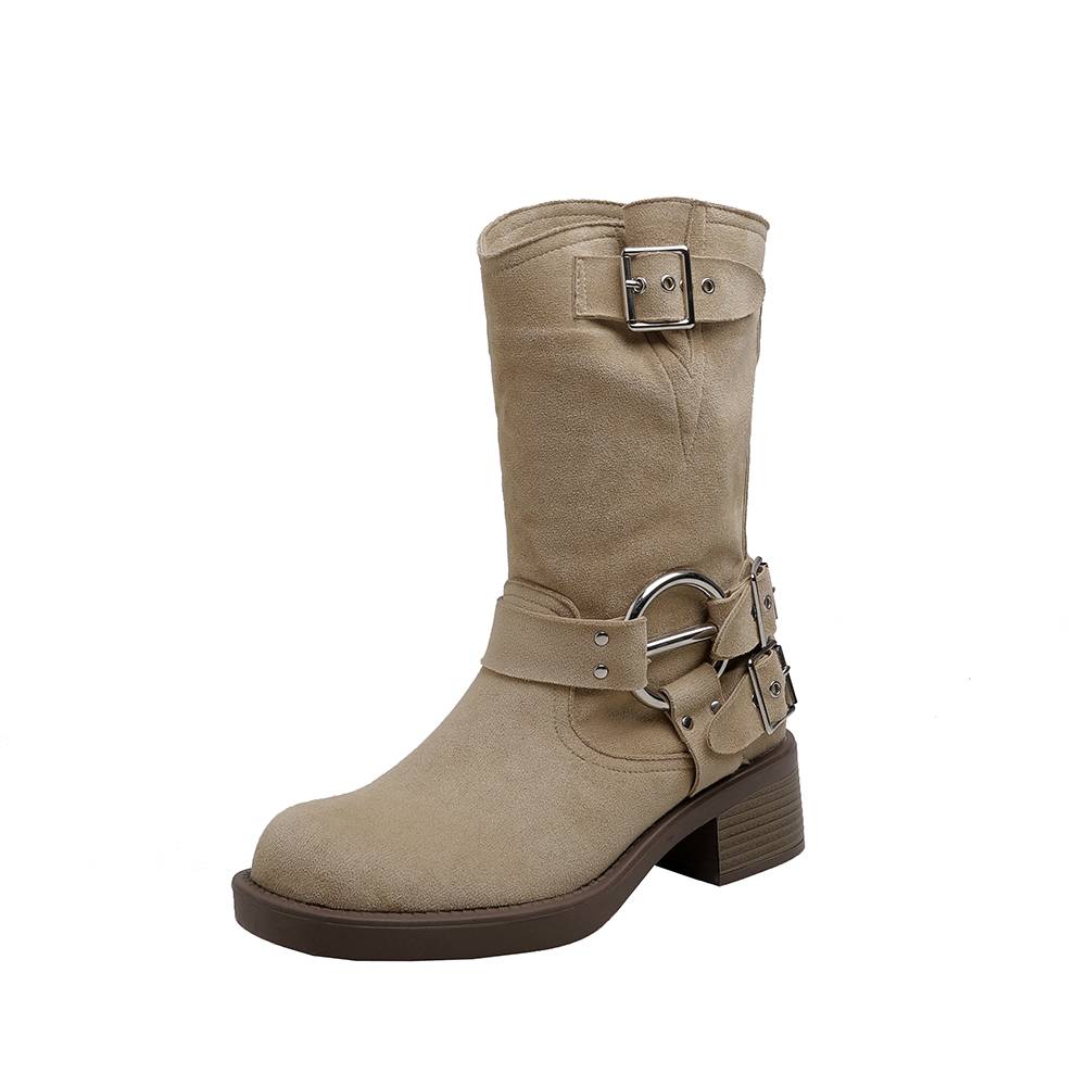 Inner increase and thick hee -western denim boots female 2024 new Martin boots small boots retro thin boots