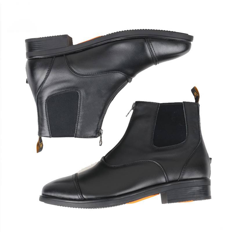 D14 adult equestrian boots front zipper leather equestrian short boots professional competition anti -slip -wear -resistant knight short boots