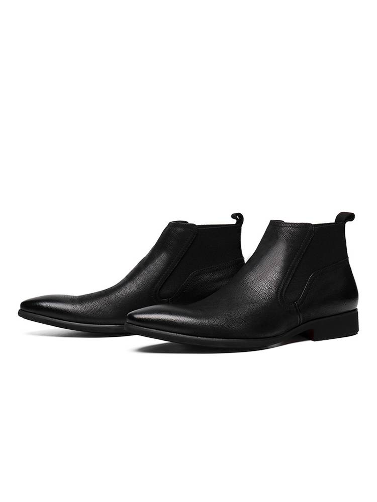 Winter Korean version of men's high -top leather shoes men's pointed leather boots men's boots British plus mounted Martin boots
