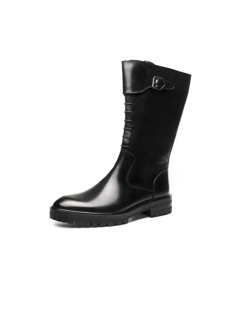Autumn and winter men's Martin boots male leather long boots men's horsetrace knight boots ritual boots ritual boots high boots