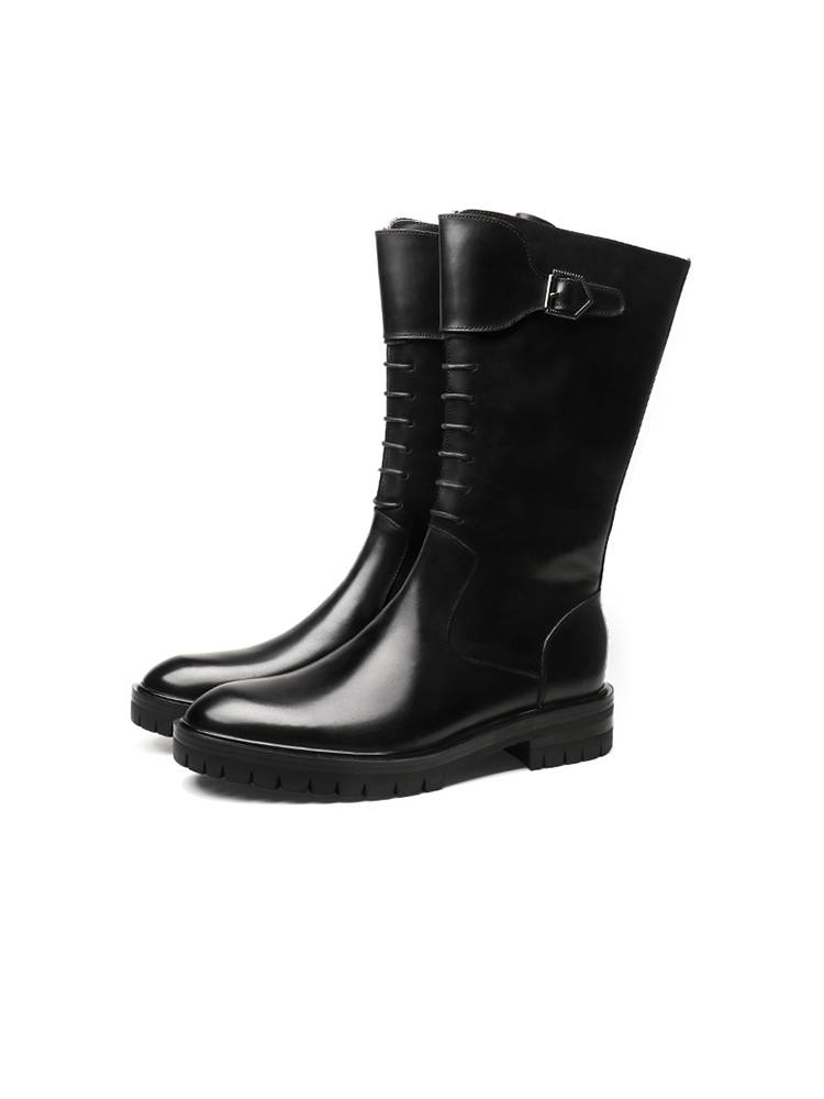 Autumn and winter men's Martin boots male leather long boots men's horsetrace knight boots ritual boots ritual boots high boots