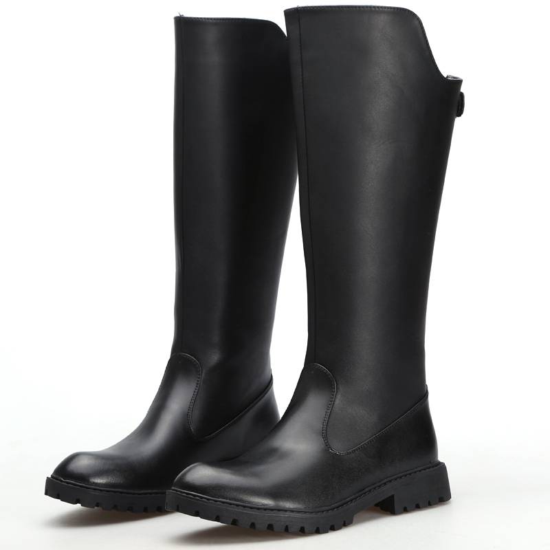 Winter riding horse boots men's parade and velvet thickened Martin boots Mongolian long leather boots in ceremonies, flag raising boots