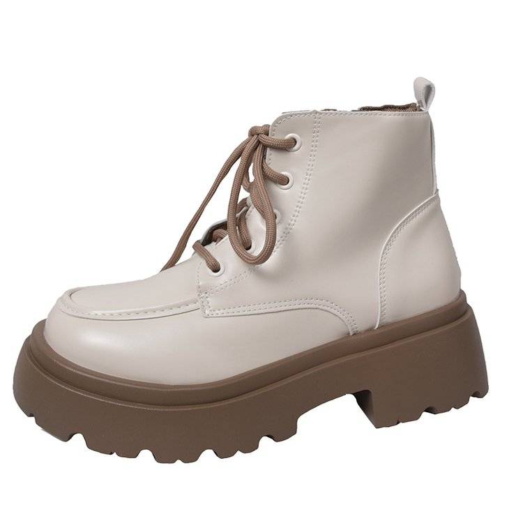 Thick British Wind Martin Boots Female 2024 Autumn and Winter Speed ​​Speed ​​Frontiers Fried Street Shooting Boots Coarse Black Bands Women's Boots