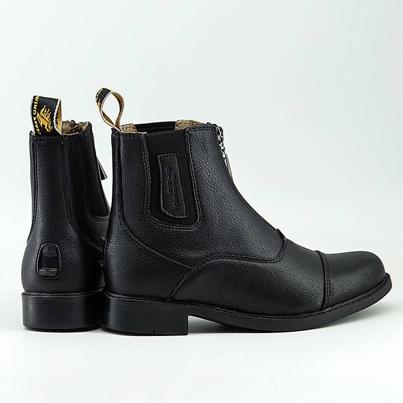 Professional equestrian lychee pattern leather short boots ride training competition Anti -slip children's adult online knight boots