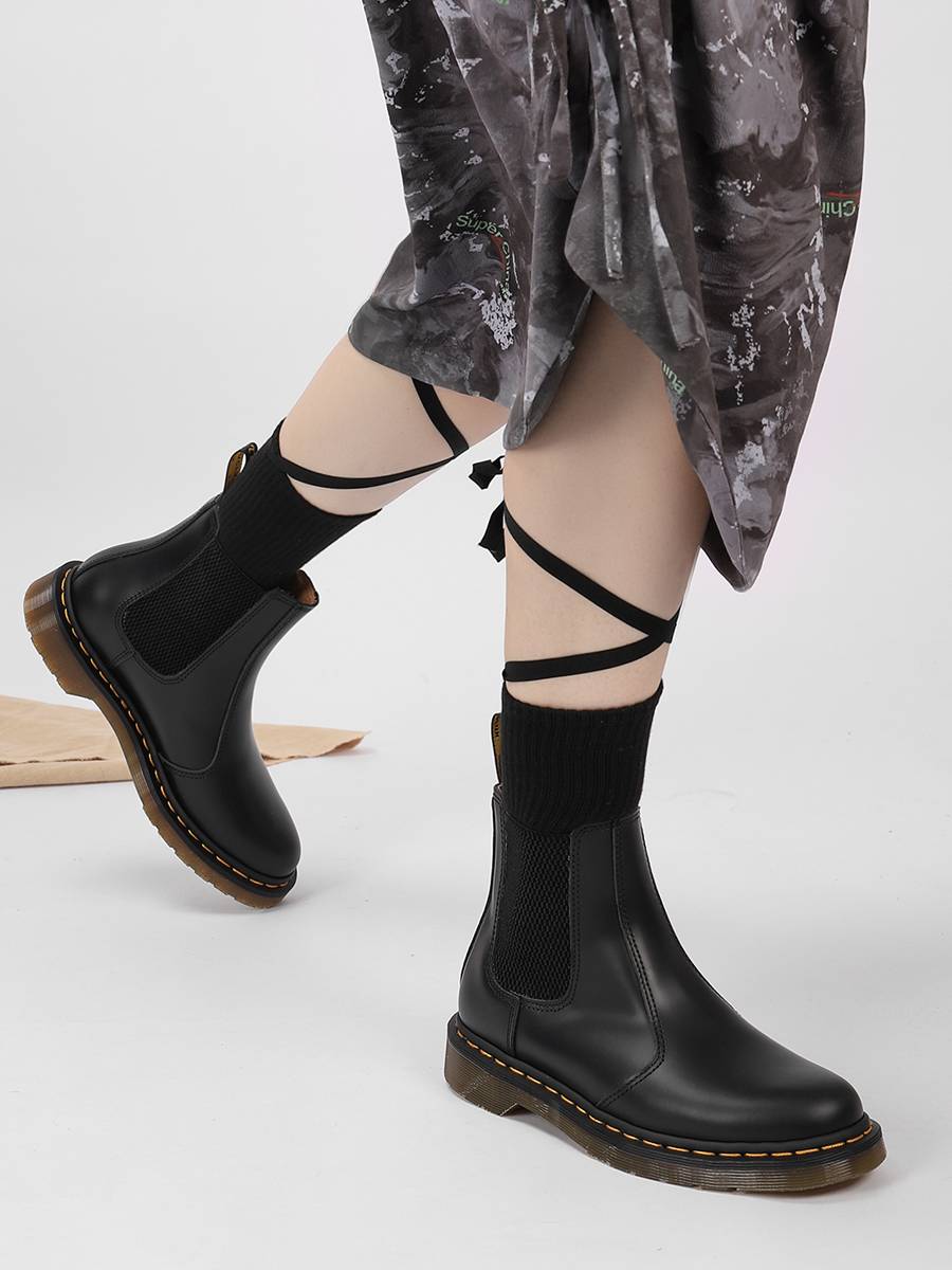 Crazy customized 2976 leather Chelsea boots male black sleeve short boots female Martin boots British leather boots