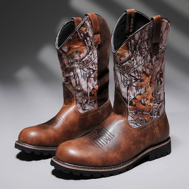 American Western denim boots men's retro old Martin boots large -size equestrian boots male 4748 yard motorcycle boots