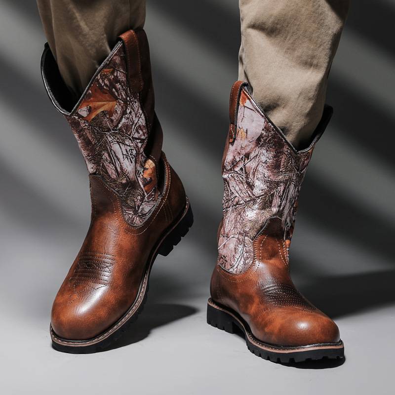 American Western denim boots men's retro old Martin boots large -size equestrian boots male 4748 yard motorcycle boots