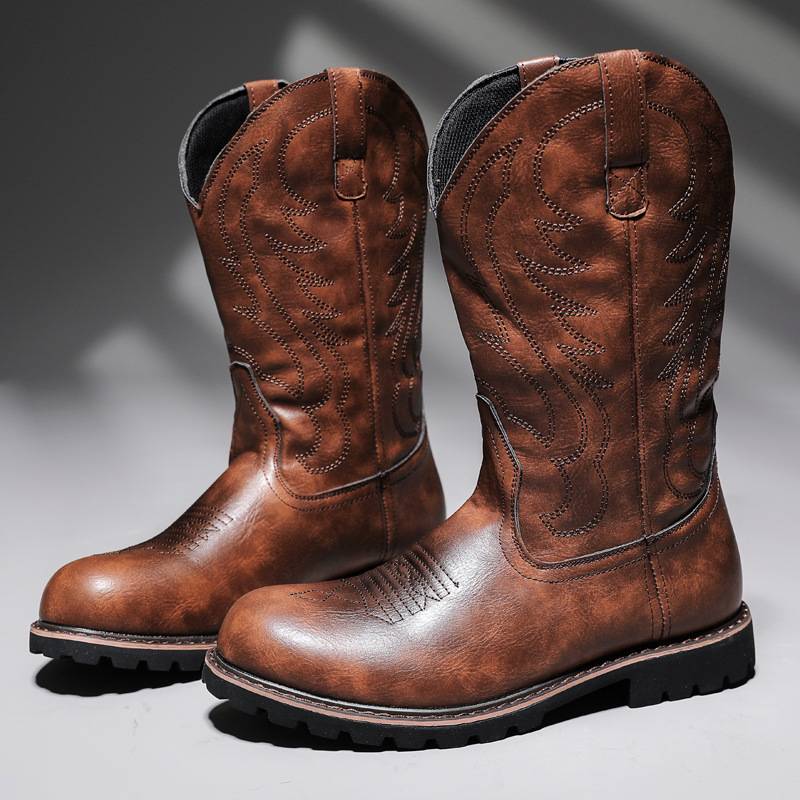 American Western denim boots men's retro old Martin boots large -size equestrian boots male 4748 yard motorcycle boots