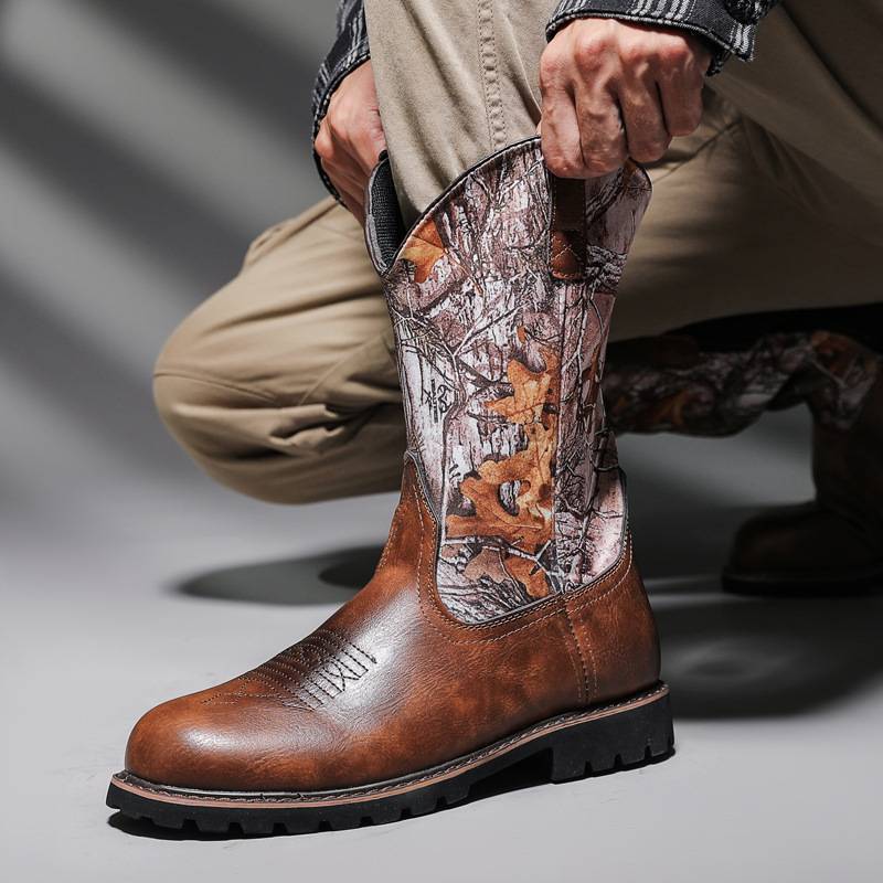American Western denim boots men's retro old Martin boots large -size equestrian boots male 4748 yard motorcycle boots