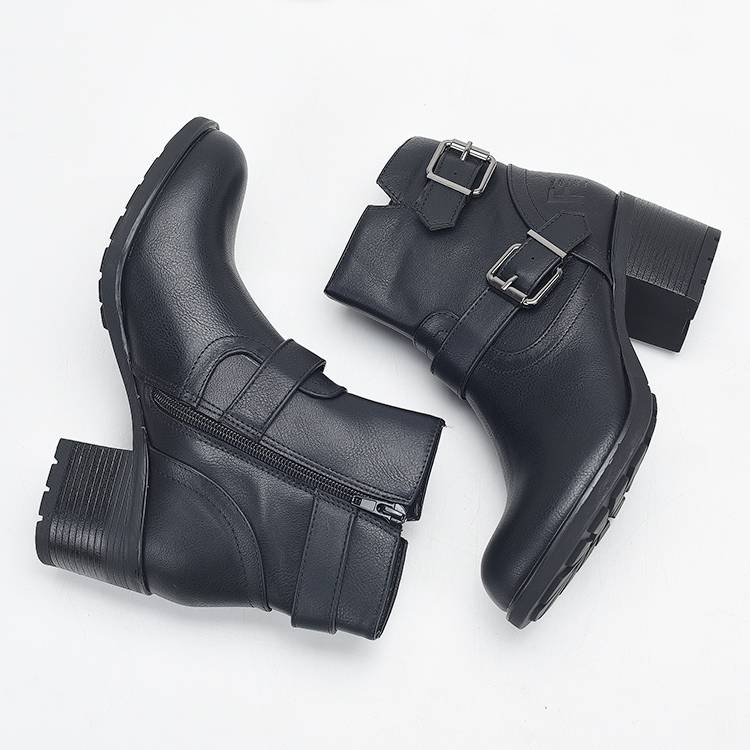 Grand factory just produced Mexican PIN brand original single British double belt buckle thick heel fashion short boots