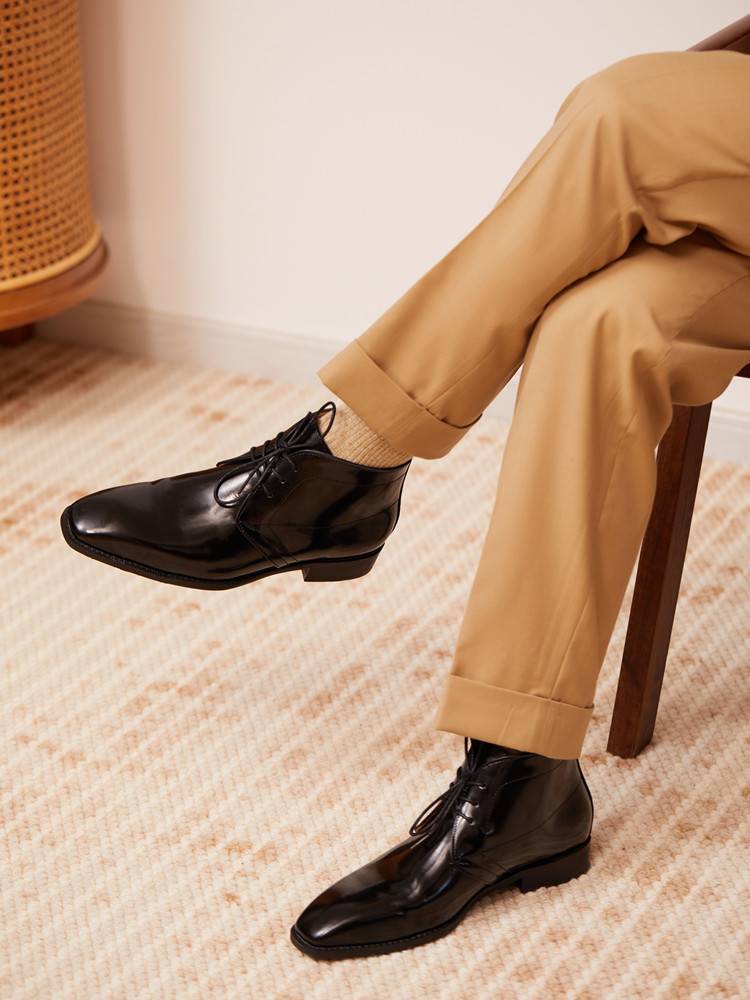 ZEYIMAKE One Autumn and Winter new header cowhide horse boots chukka boots desert boots men's middle helper sleeve men