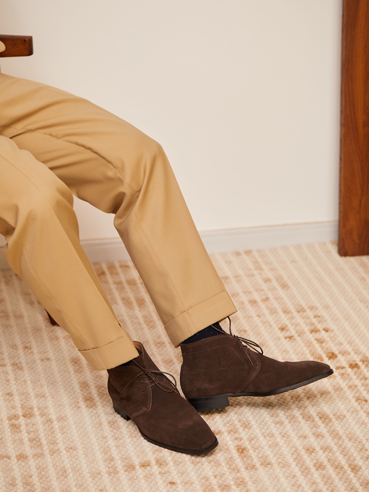 ZEYIMAKE One Autumn and Winter new header cowhide horse boots chukka boots desert boots men's middle helper sleeve men